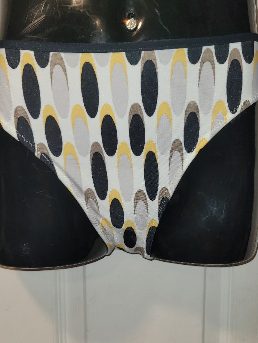 Fantasie White Bikini Set with Black and Mustard Oval Print - Picture 6 of 7